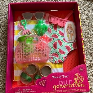 Our Generation slice of fun beach outfit